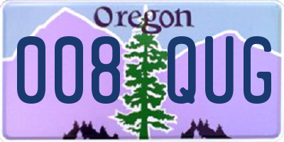 OR license plate 008QUG