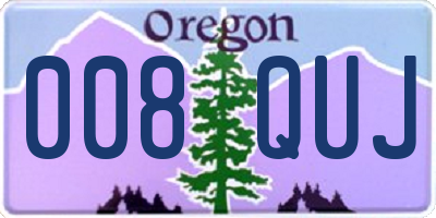 OR license plate 008QUJ