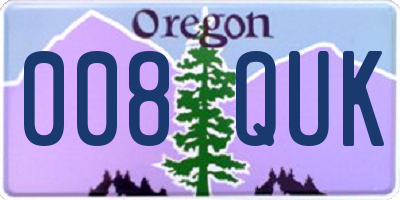 OR license plate 008QUK