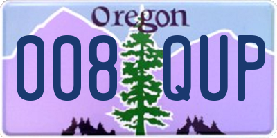 OR license plate 008QUP