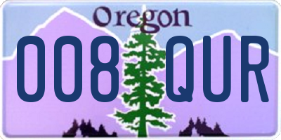 OR license plate 008QUR