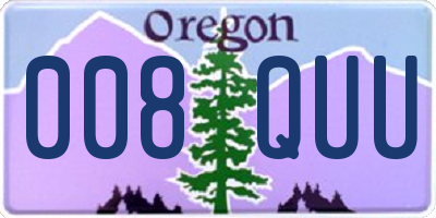 OR license plate 008QUU