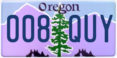 OR license plate 008QUY