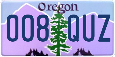 OR license plate 008QUZ