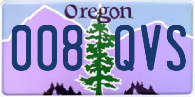 OR license plate 008QVS