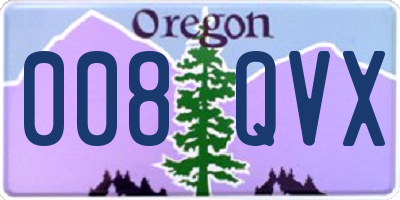OR license plate 008QVX