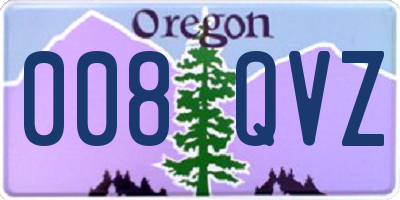 OR license plate 008QVZ