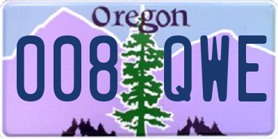 OR license plate 008QWE