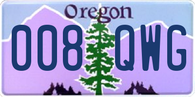 OR license plate 008QWG