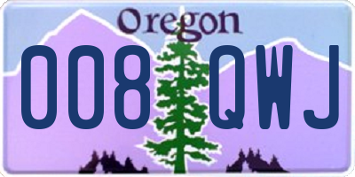 OR license plate 008QWJ