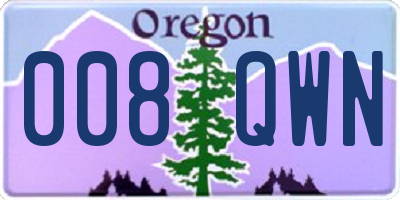 OR license plate 008QWN