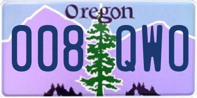 OR license plate 008QWO
