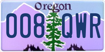 OR license plate 008QWR