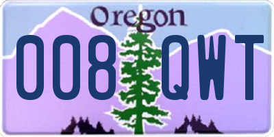 OR license plate 008QWT