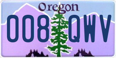 OR license plate 008QWV
