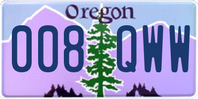 OR license plate 008QWW
