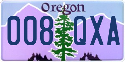 OR license plate 008QXA