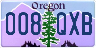 OR license plate 008QXB