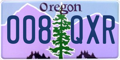 OR license plate 008QXR