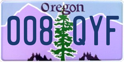 OR license plate 008QYF