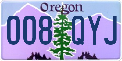 OR license plate 008QYJ