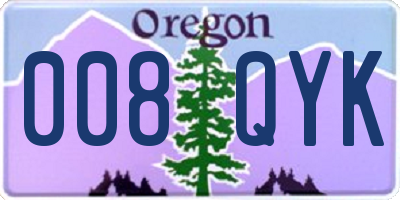 OR license plate 008QYK