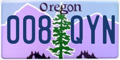 OR license plate 008QYN