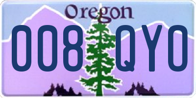 OR license plate 008QYO