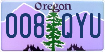 OR license plate 008QYU