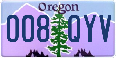 OR license plate 008QYV