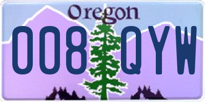 OR license plate 008QYW