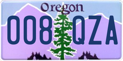 OR license plate 008QZA