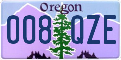 OR license plate 008QZE