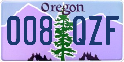 OR license plate 008QZF