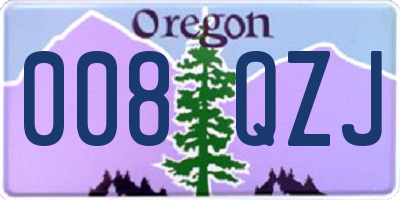OR license plate 008QZJ