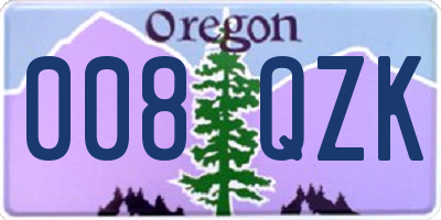 OR license plate 008QZK
