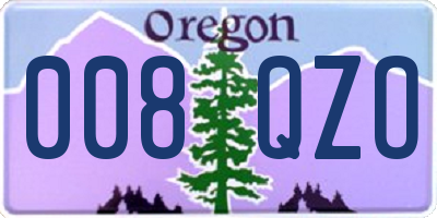 OR license plate 008QZO