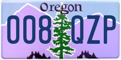 OR license plate 008QZP
