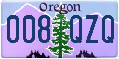 OR license plate 008QZQ