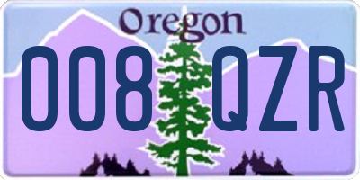 OR license plate 008QZR