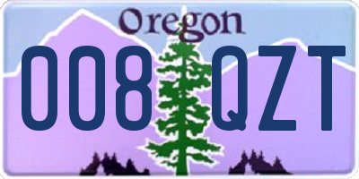 OR license plate 008QZT