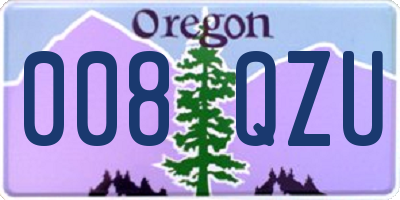 OR license plate 008QZU