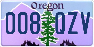 OR license plate 008QZV