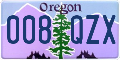 OR license plate 008QZX
