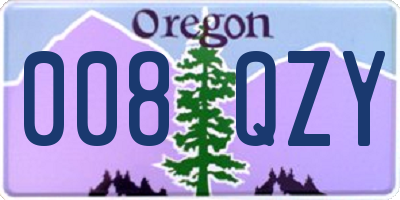 OR license plate 008QZY
