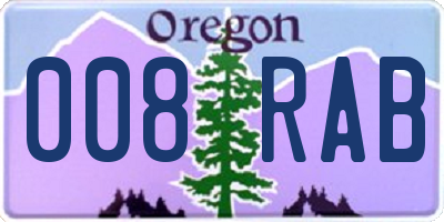 OR license plate 008RAB