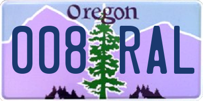 OR license plate 008RAL