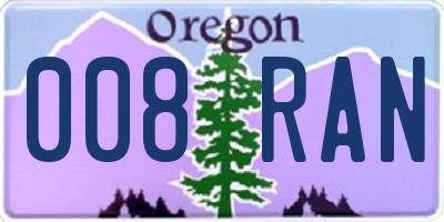OR license plate 008RAN