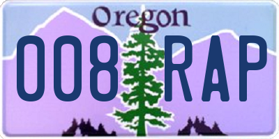 OR license plate 008RAP