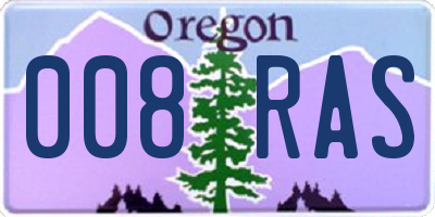 OR license plate 008RAS